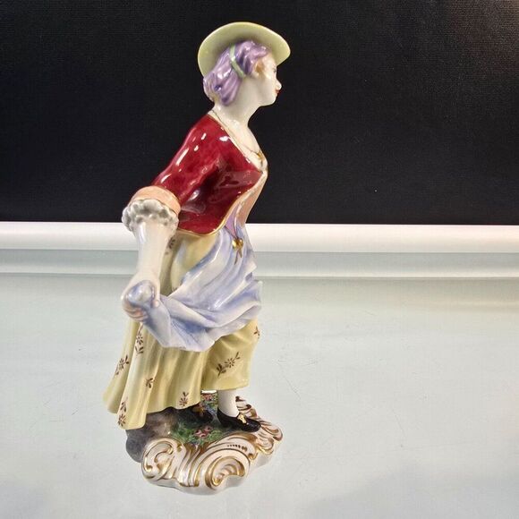 Rare Vintage Capodimonte Italian Porcelain Dancing Lady Figurine Statuette 7" - Picture 6 of 10